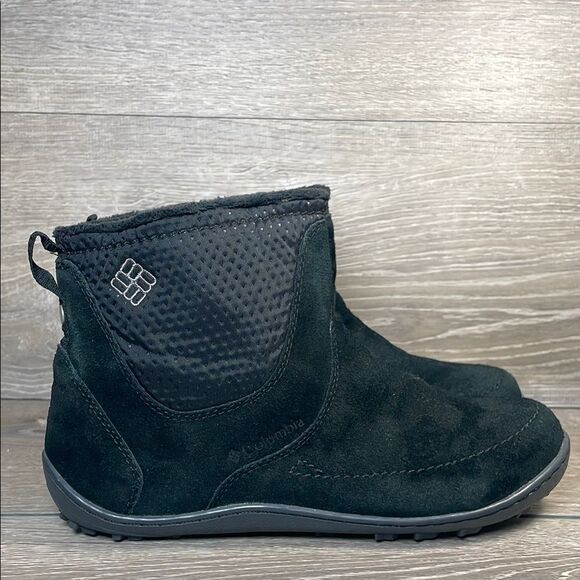Columbia Omni-Heat Shorty Waterproof Black Suede Women’s Sz 9 Winter Snow Boots - Picture 1 of 13